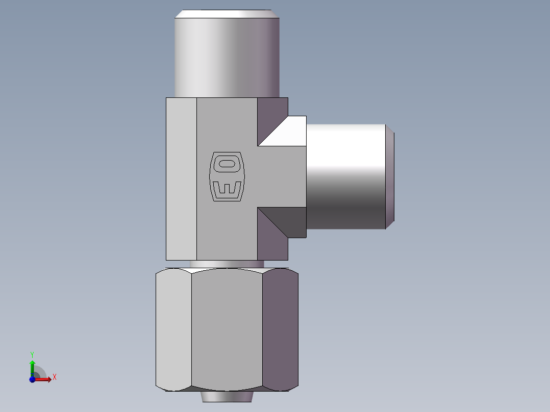 CC+CD 三通组合接头、CC-12前视图