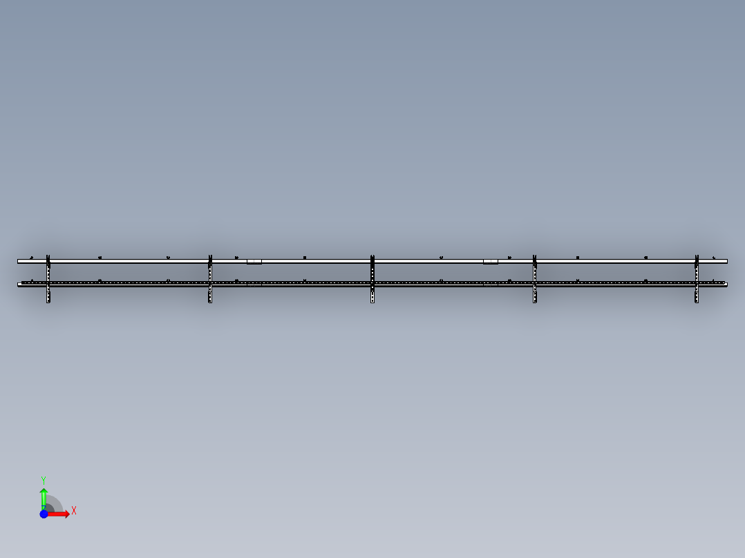 光伏支架三维效果前视图