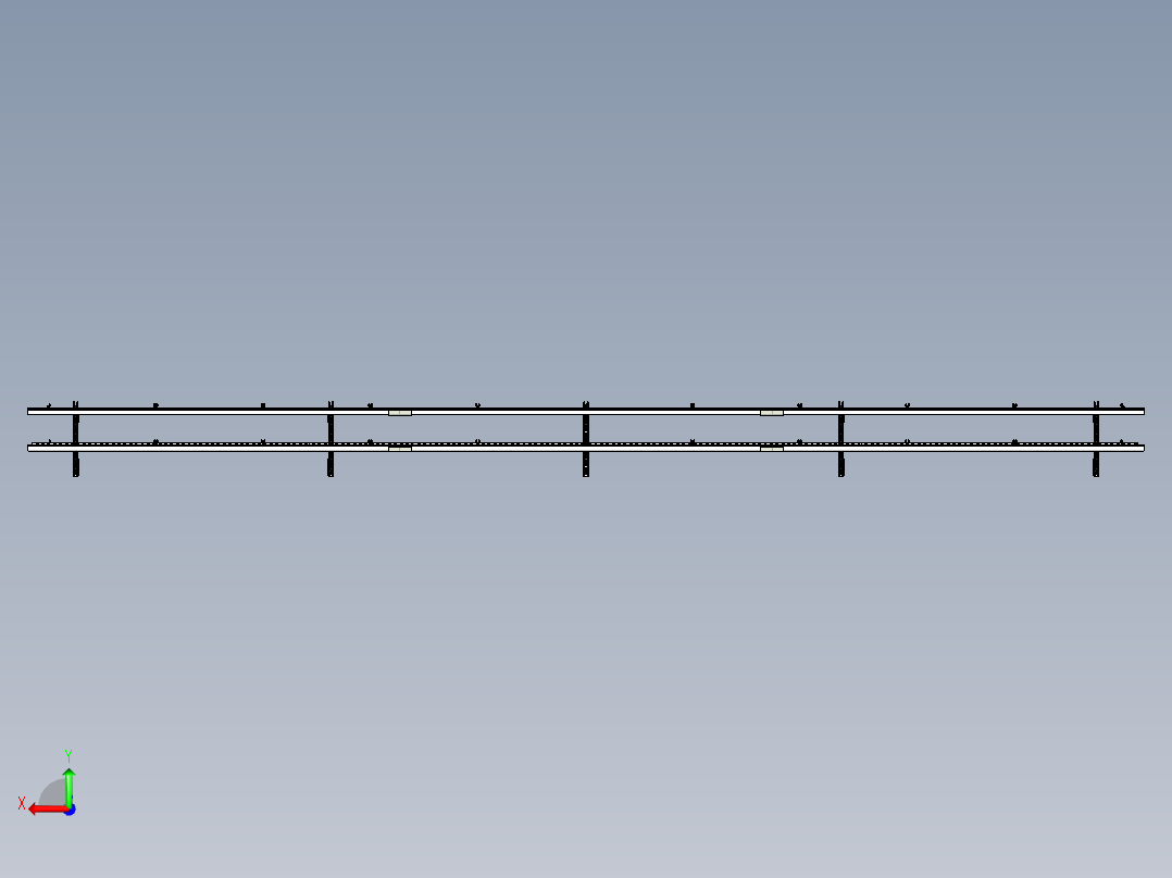 光伏支架三维效果后视图