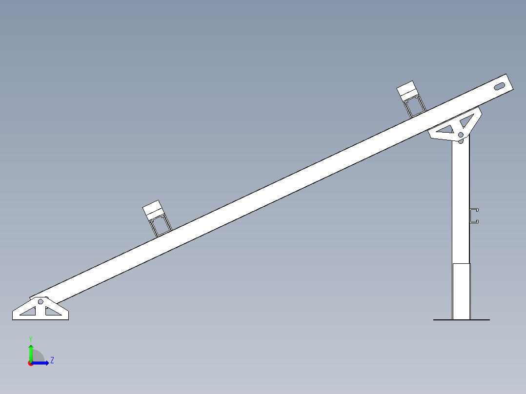 光伏支架三维效果左视图