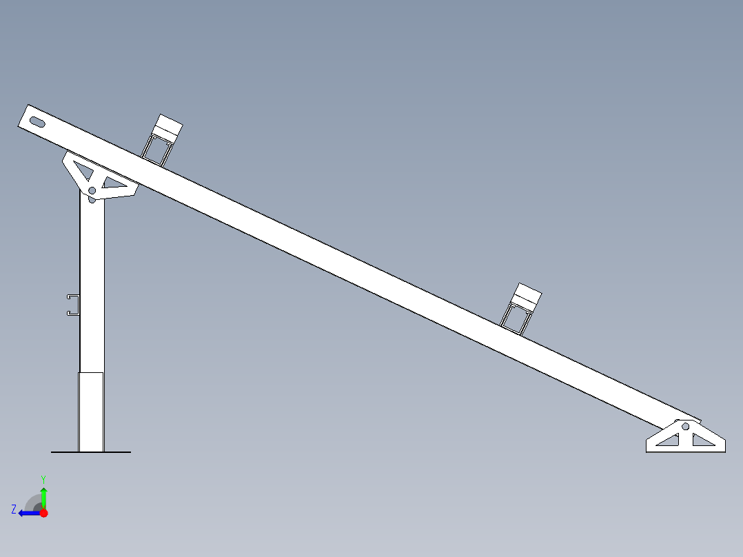 光伏支架三维效果右视图