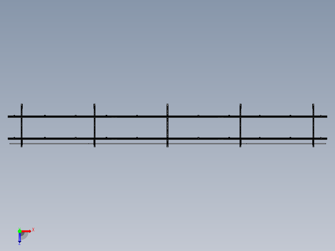 光伏支架三维效果俯视图