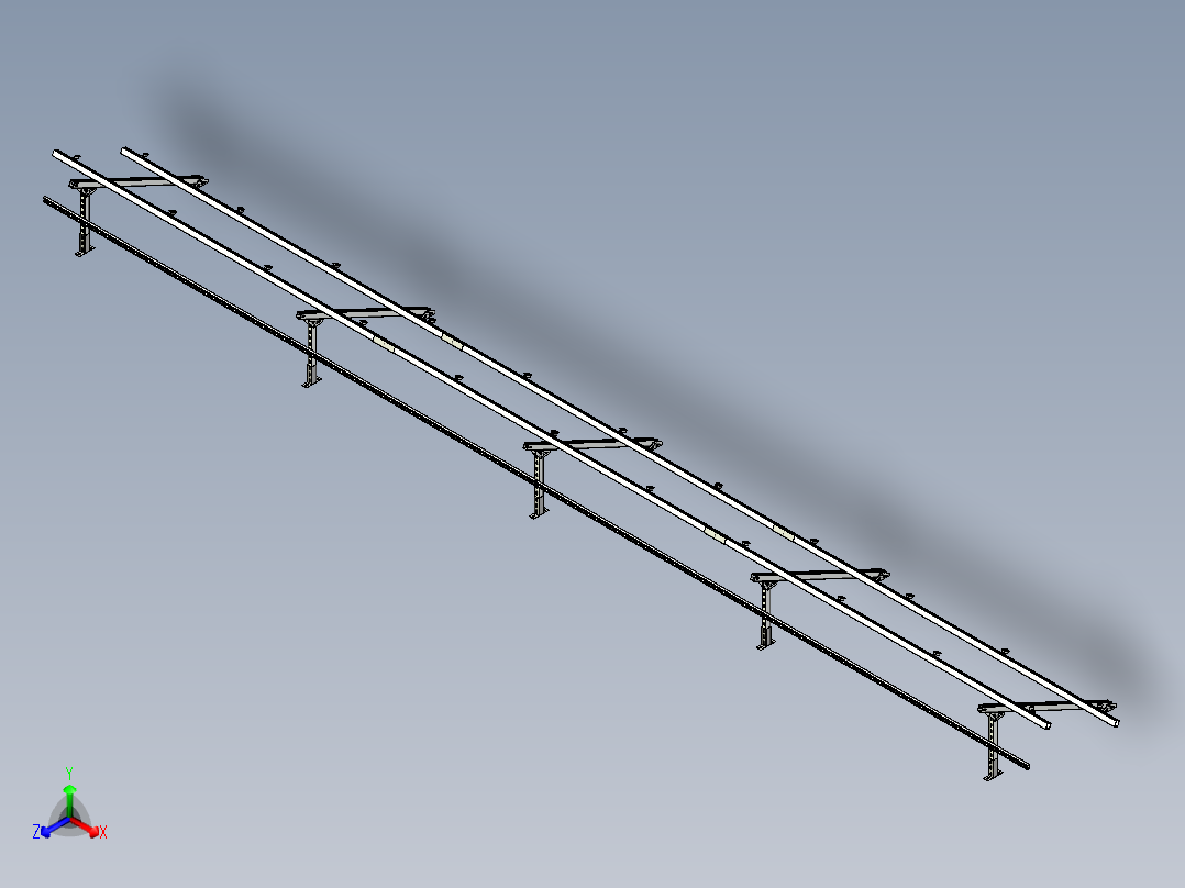光伏支架三维效果正等轴测图