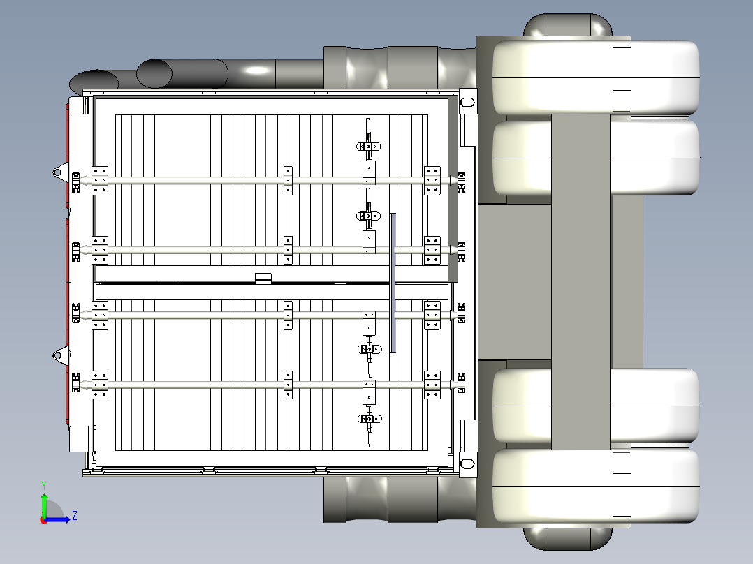 移动活动旅游房车设计左视图