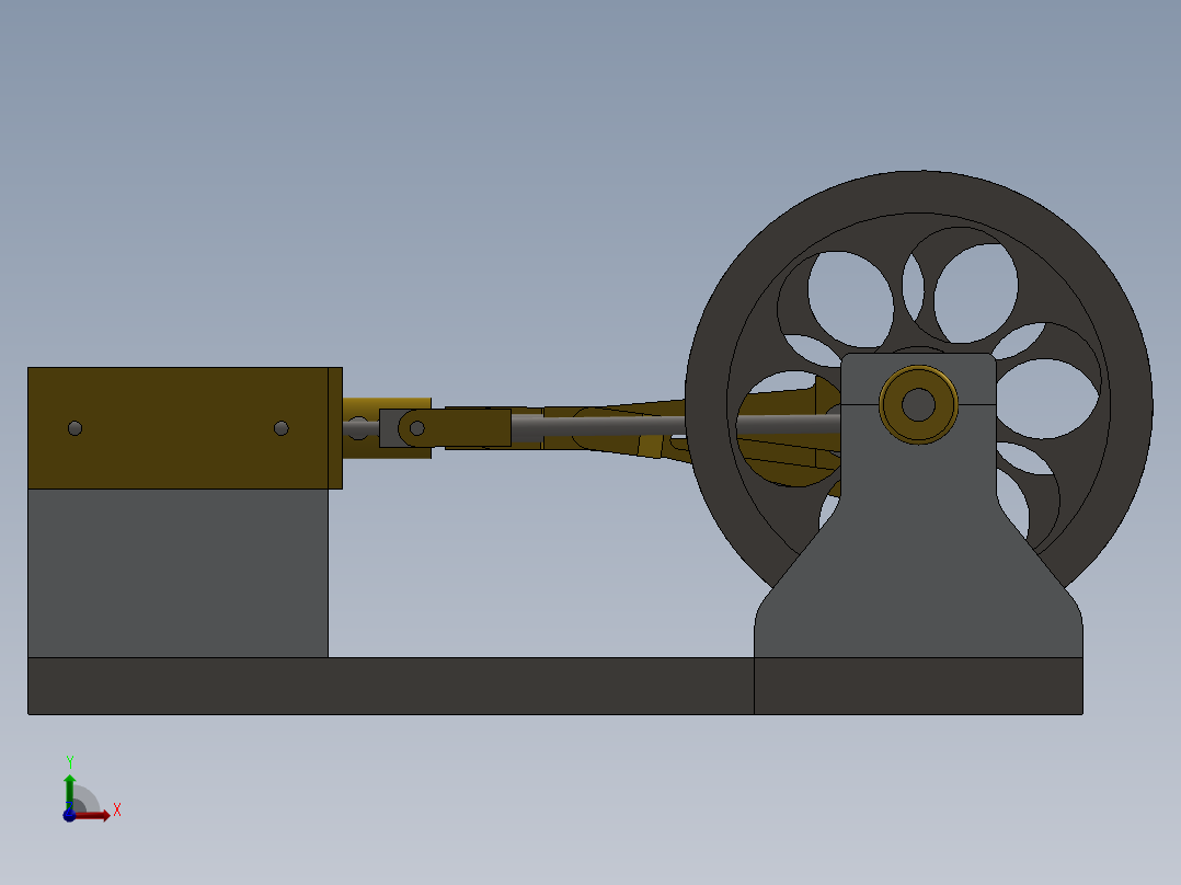 蒸汽机2-cylinder-horizontal-mill-steam-engi-模型格式为 sw前视图