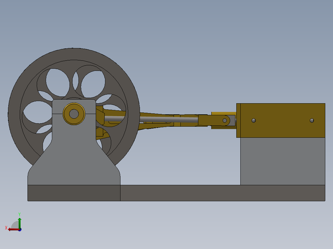 蒸汽机2-cylinder-horizontal-mill-steam-engi-模型格式为 sw后视图