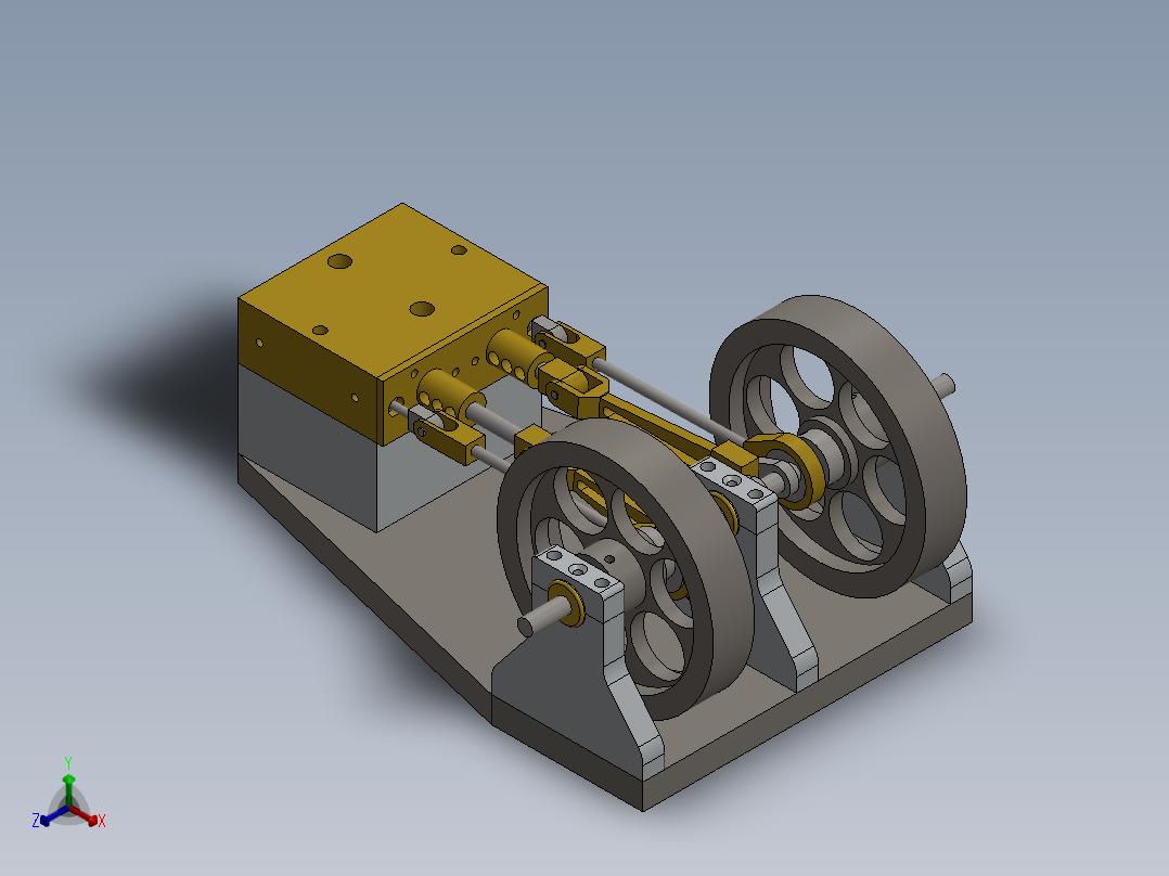 蒸汽机2-cylinder-horizontal-mill-steam-engi-模型格式为 sw正等轴测图