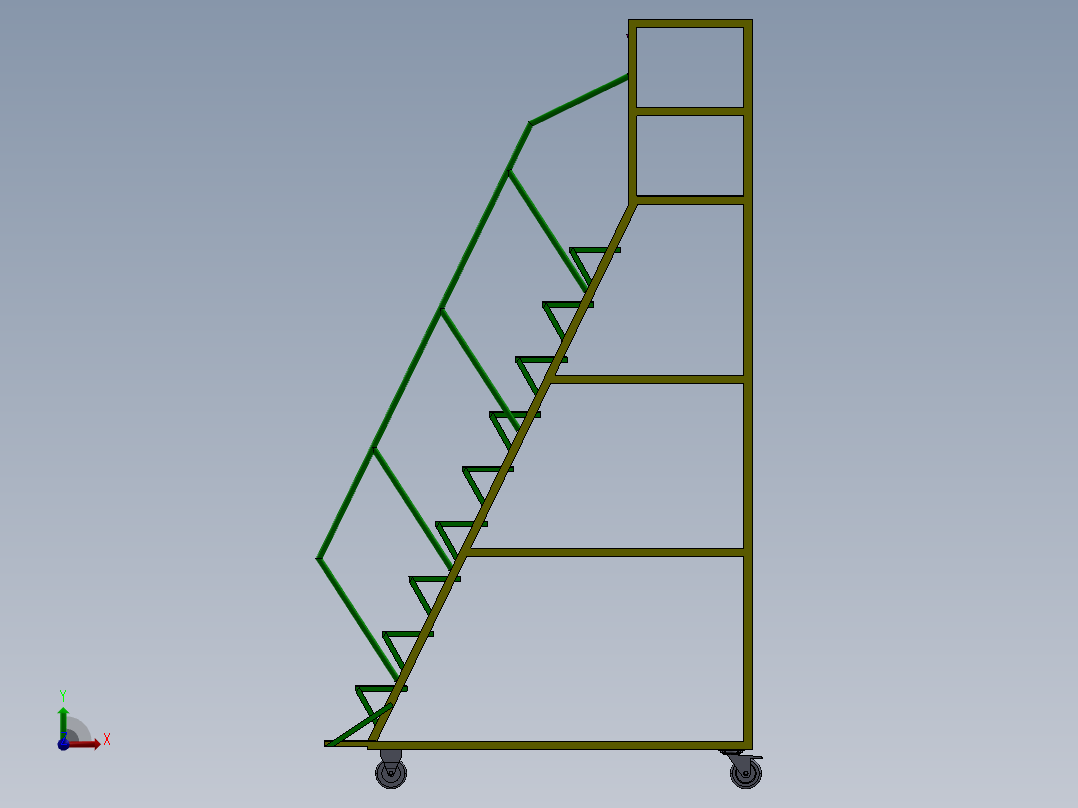3.5米活动梯前视图