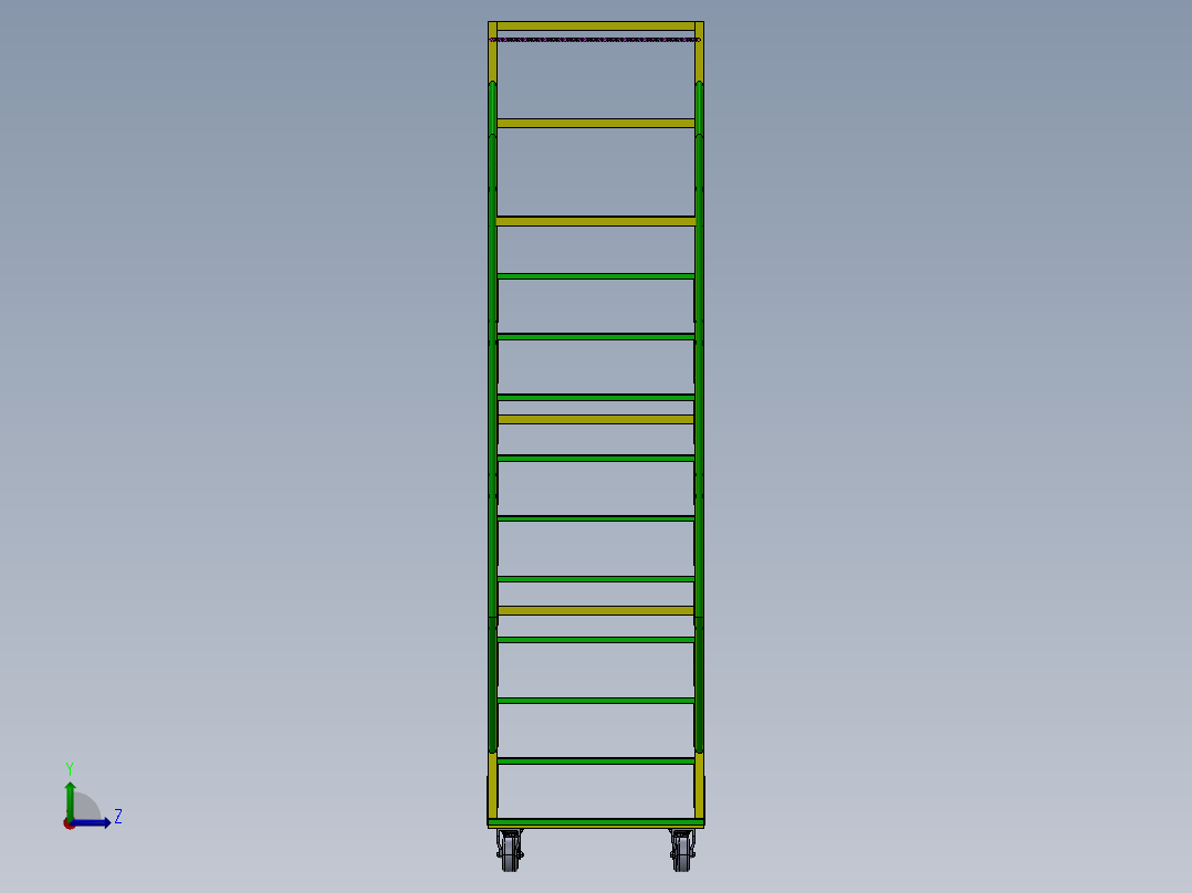 3.5米活动梯左视图