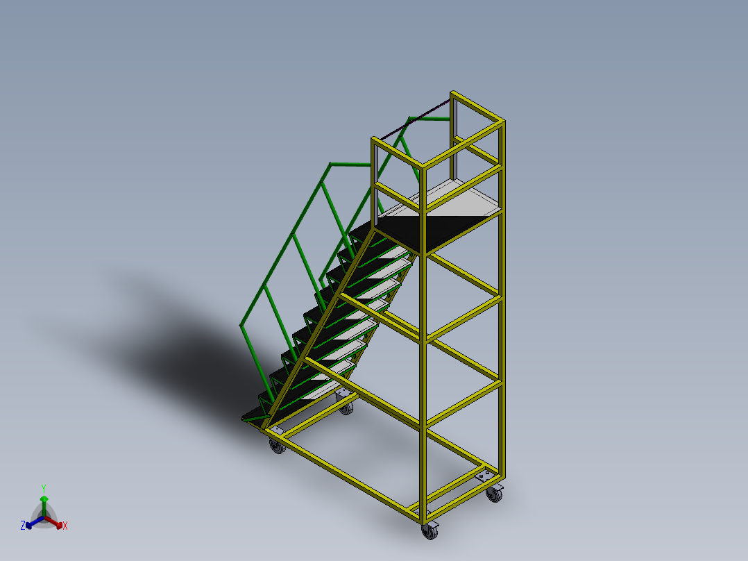 3.5米活动梯正等轴测图