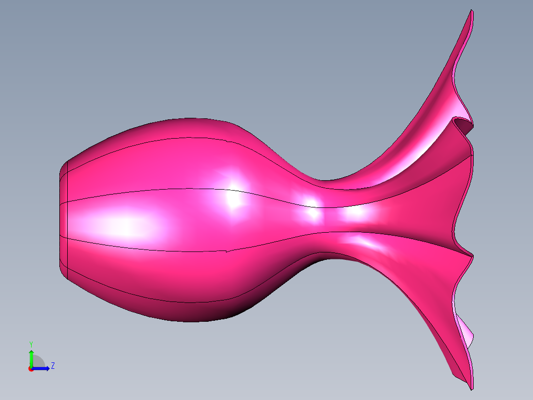 花瓣型花瓶左视图