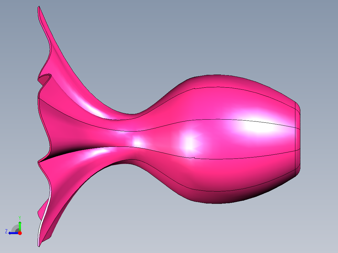 花瓣型花瓶右视图