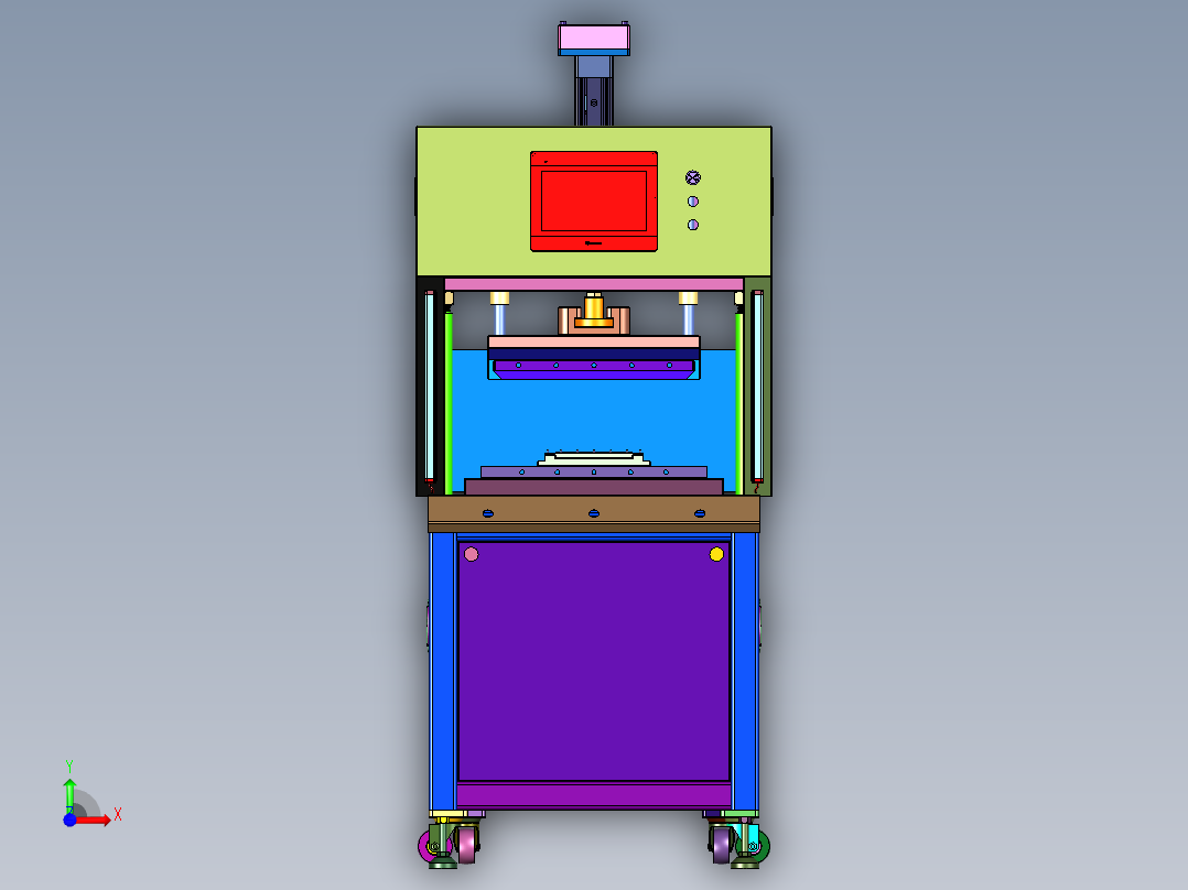 保护壳压制超纤生产线前视图