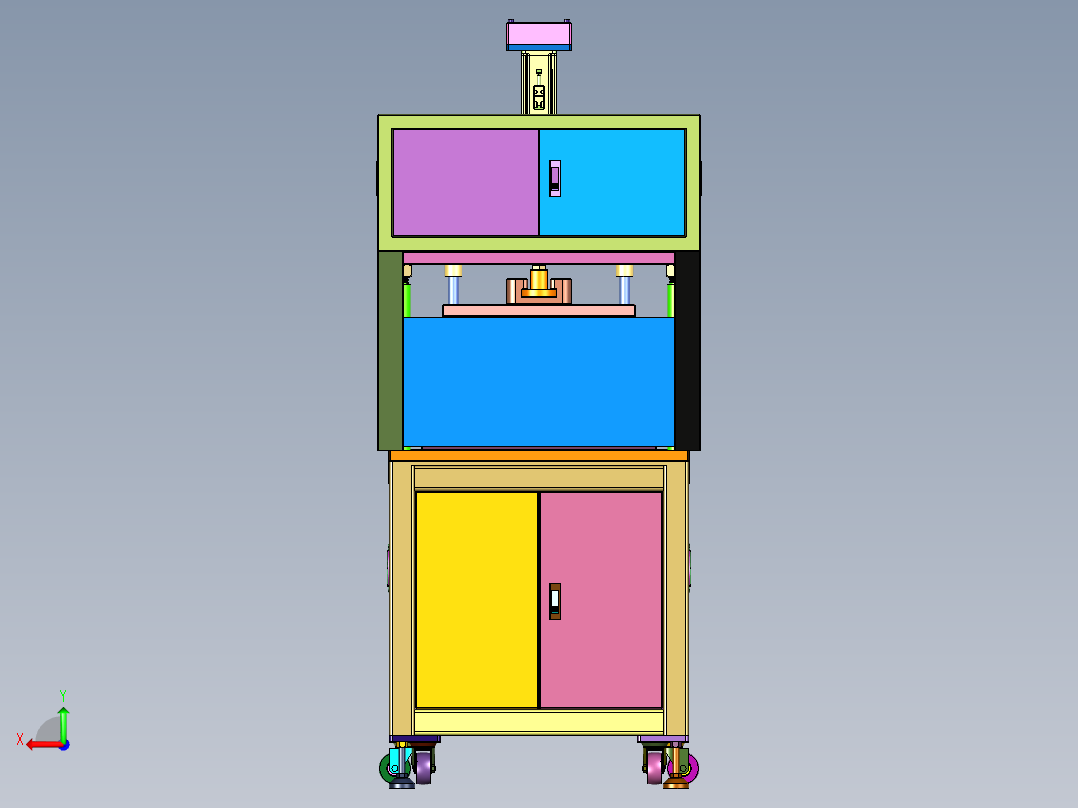 保护壳压制超纤生产线后视图