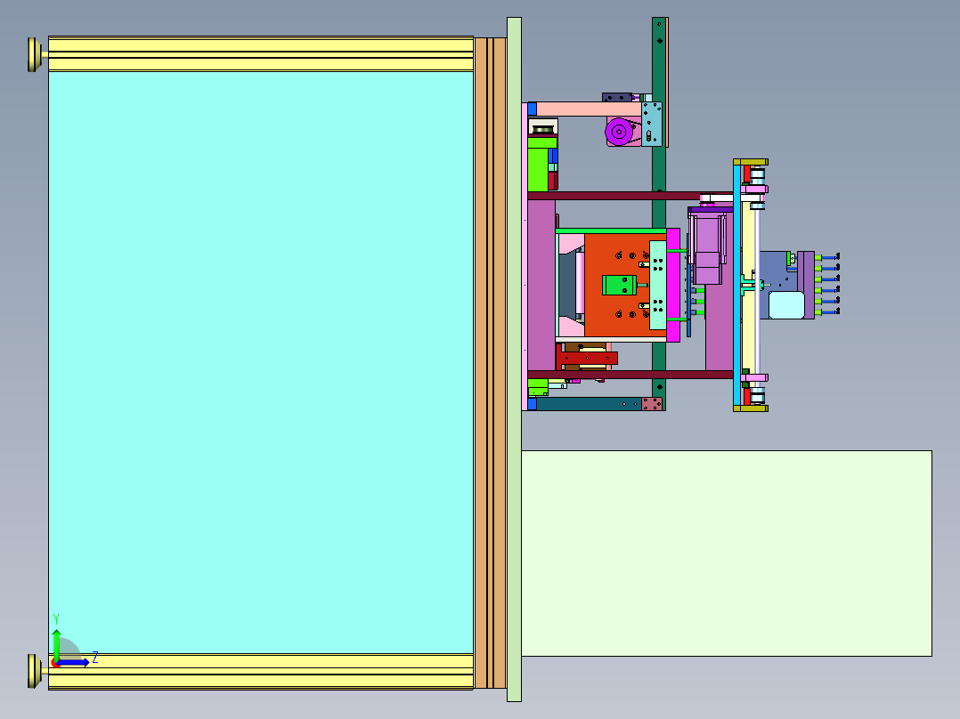 钢薄板的电阻点焊机左视图