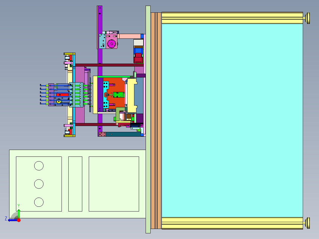 钢薄板的电阻点焊机右视图