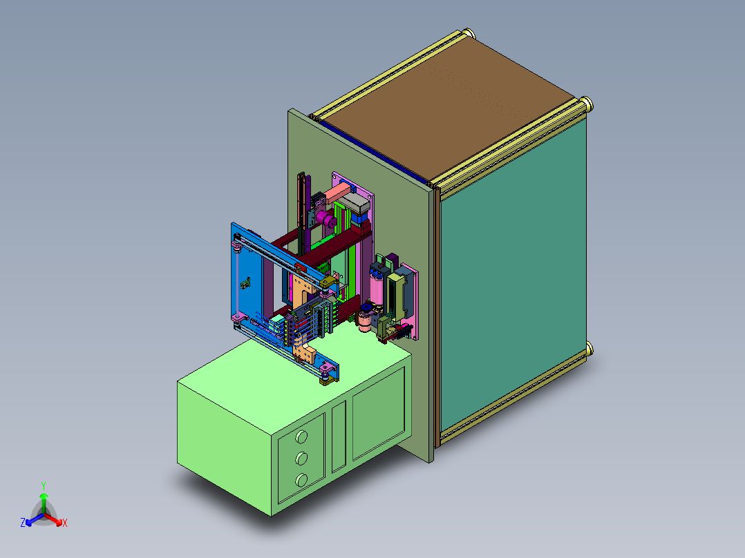 钢薄板的电阻点焊机正等轴测图
