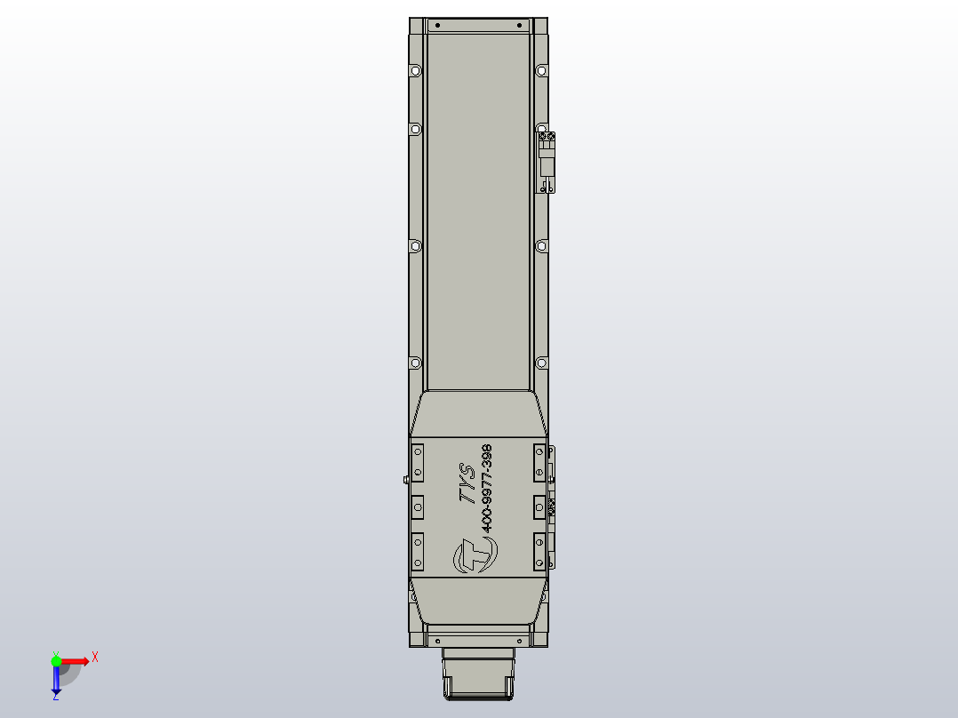 TH12-L300-B5-BM轨道内嵌式模组滑台俯视图