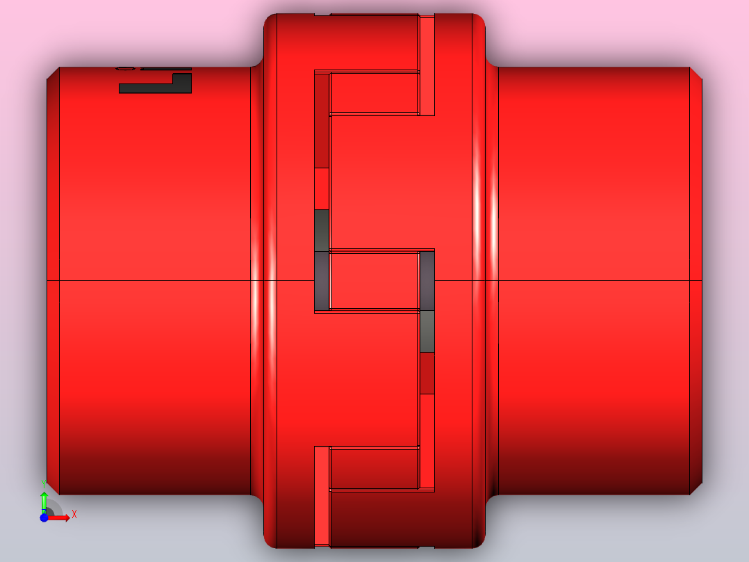 L型凸爪式弹性联轴器[FL90]前视图