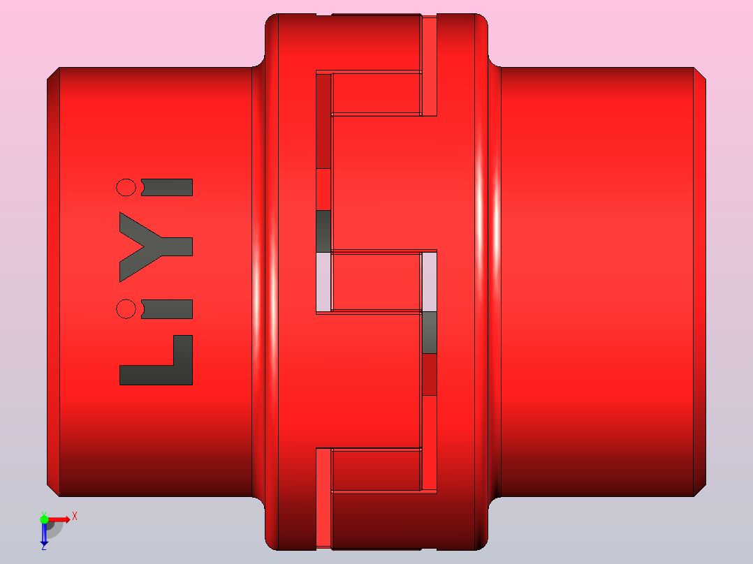 L型凸爪式弹性联轴器[FL90]俯视图