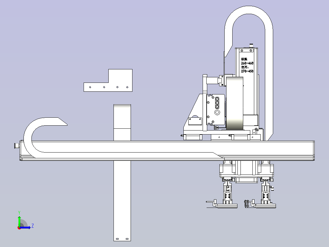 一款电子产品全自动贴膜机3D模型左视图