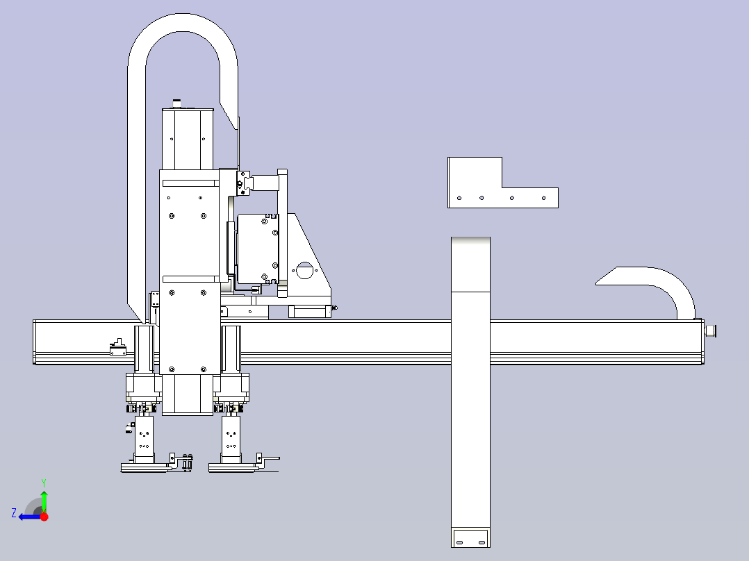 一款电子产品全自动贴膜机3D模型右视图