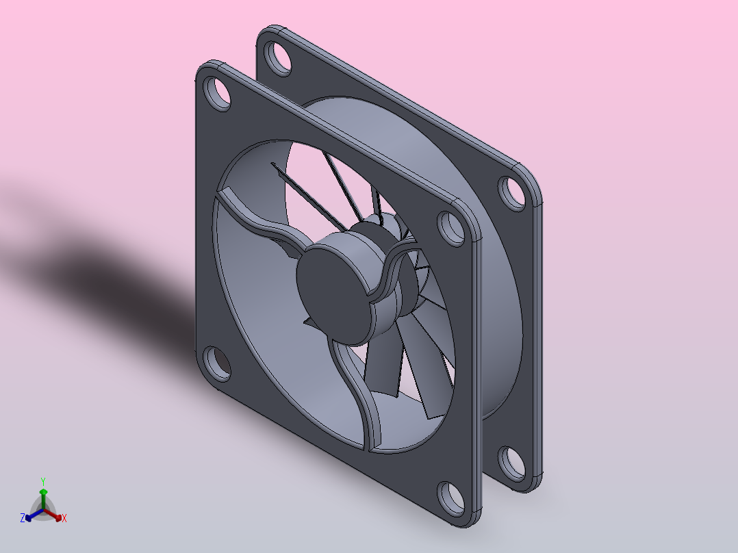 cpu散热风扇正等轴测图