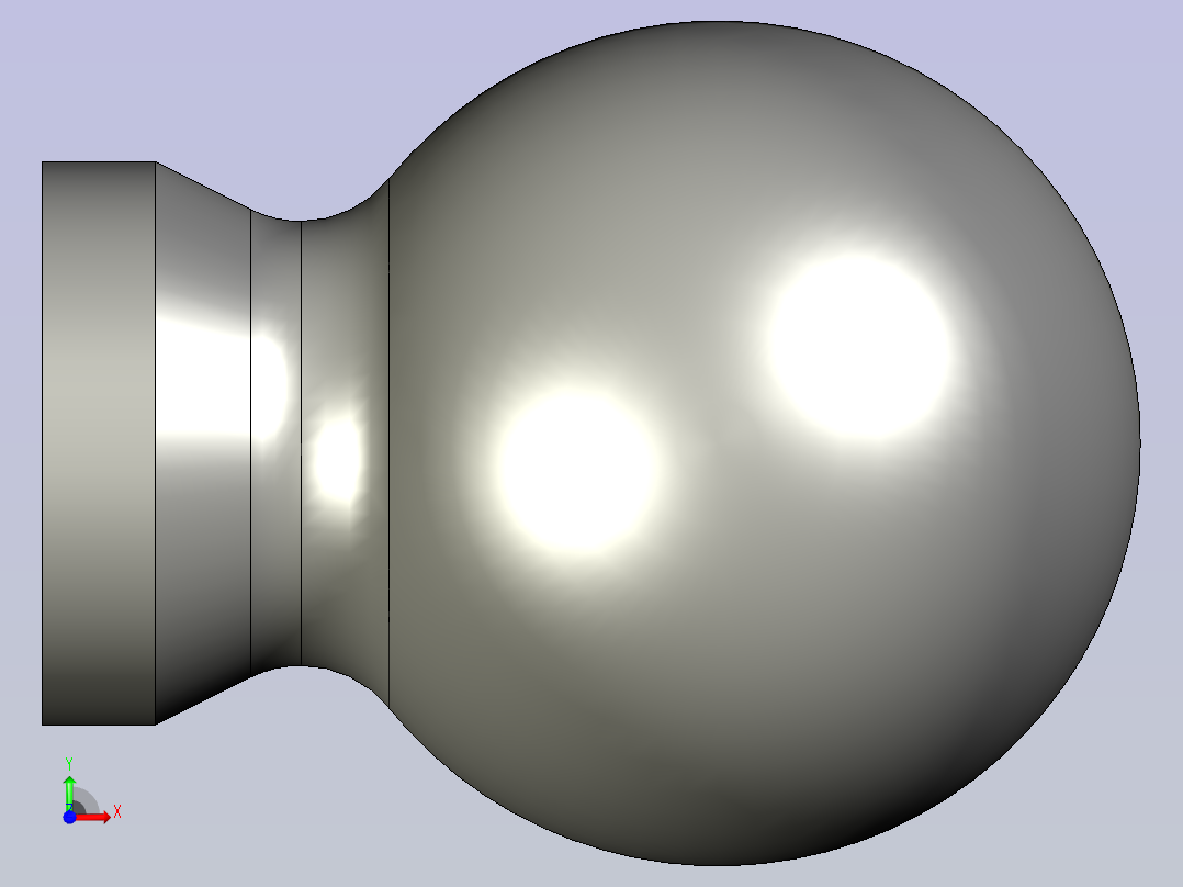 球形木家具把手前视图