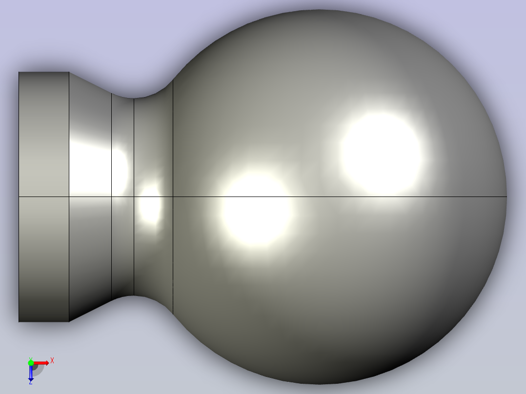 球形木家具把手俯视图