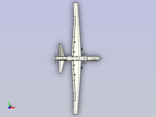 MQ-9无人机3D数模图纸前视缩略图