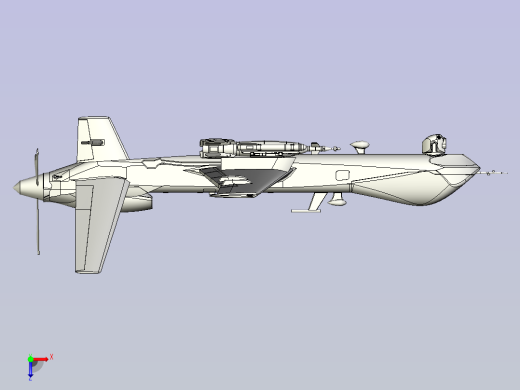 MQ-9无人机3D数模图纸俯视缩略图