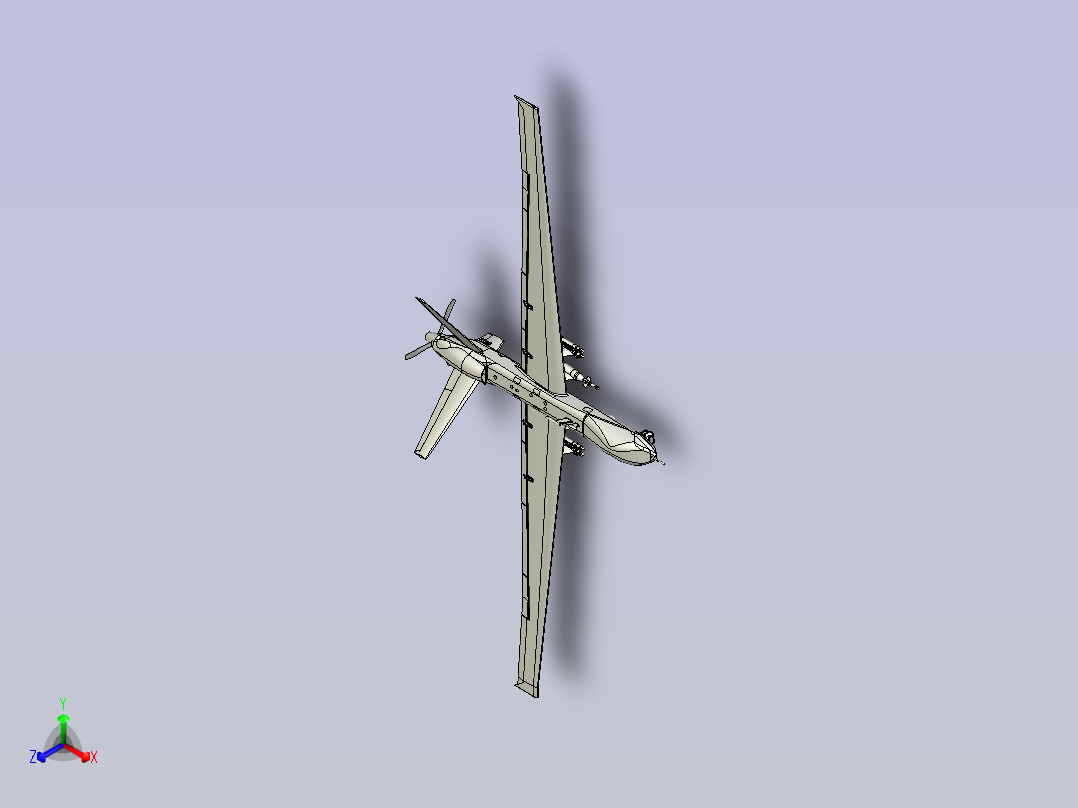 MQ-9无人机3D数模图纸正等轴测图