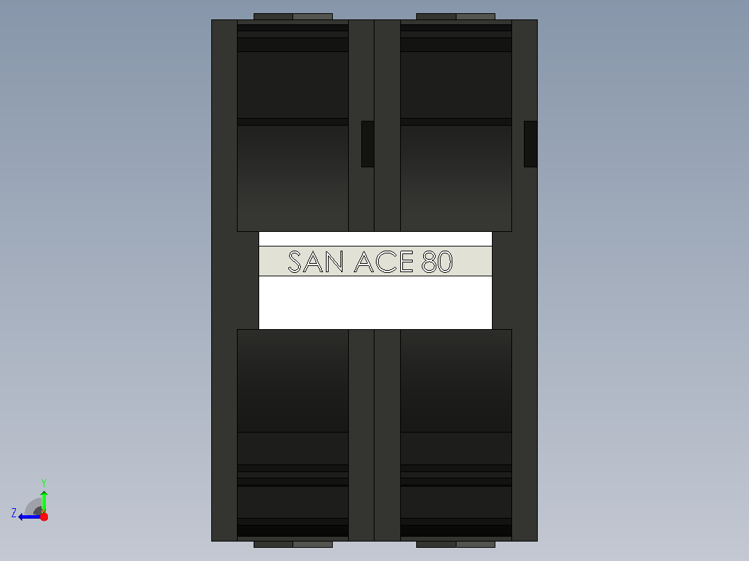 SAN ACE 80MM毫米风扇，用于冷却计算机或机器人组件右视图