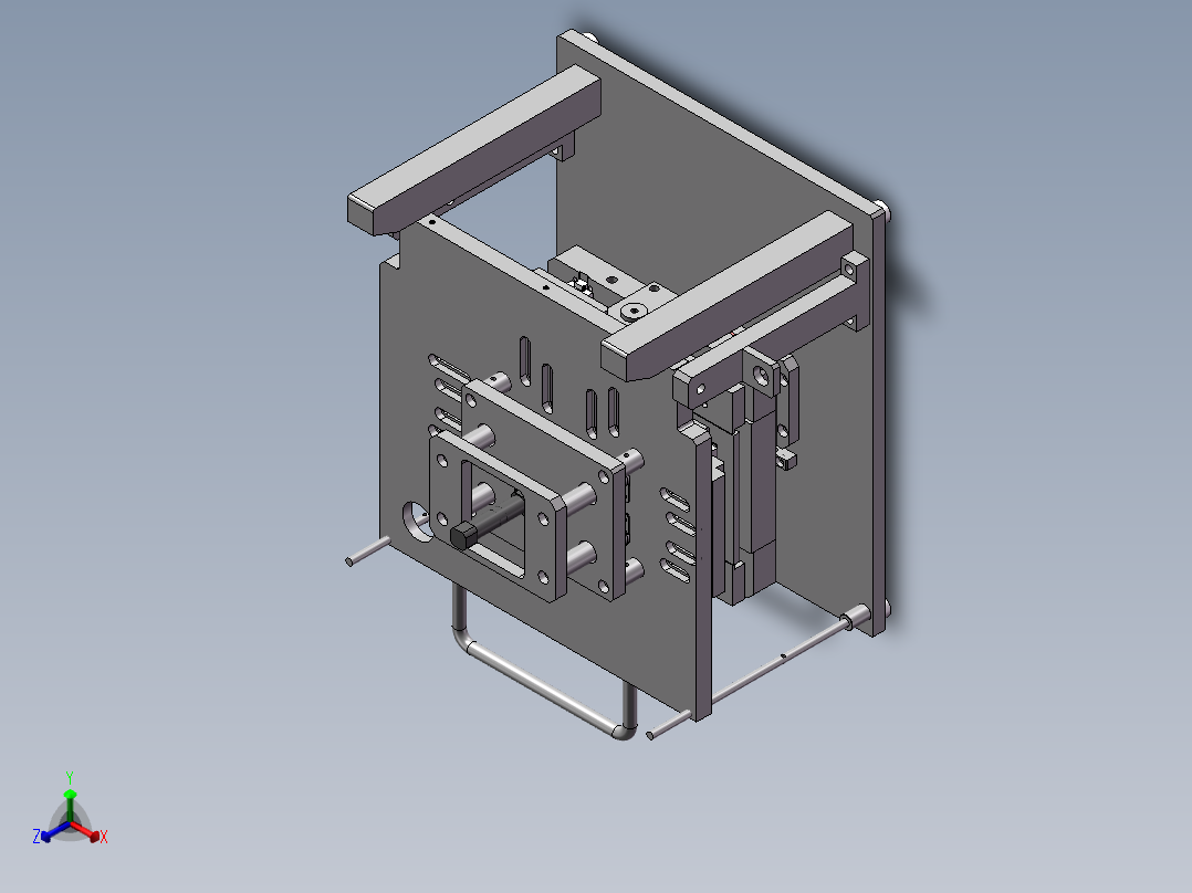 反射膜折弯治具（sw18可编辑+工程图+bom）正等轴测图