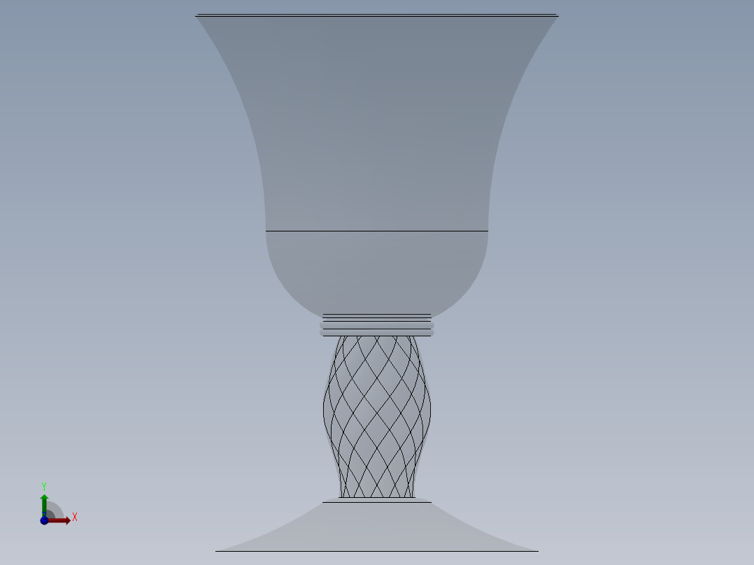 高脚酒杯前视图
