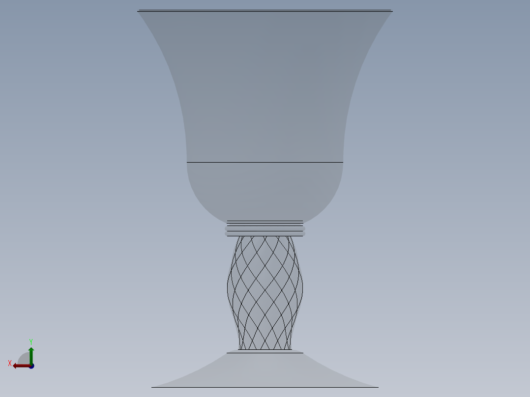高脚酒杯后视图