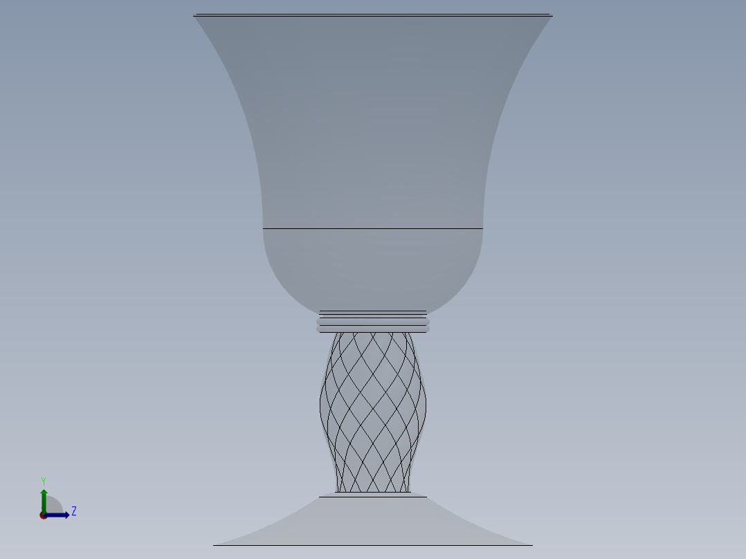 高脚酒杯左视图