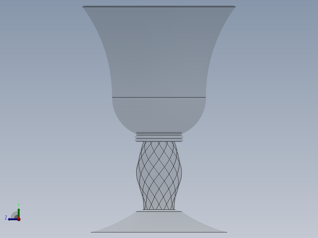 高脚酒杯右视图