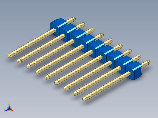 彩色公头100mil（2.54mm）系列-DS1021_blue_1x09p_100mil_Type5_rev1.0