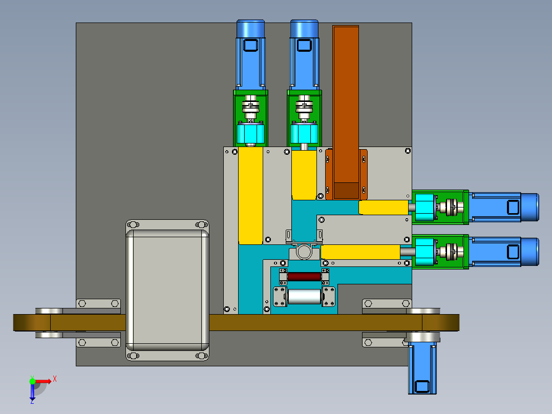 电池包装送料机构设计【三维PROE模型+3张CAD图纸+说明书】俯视图