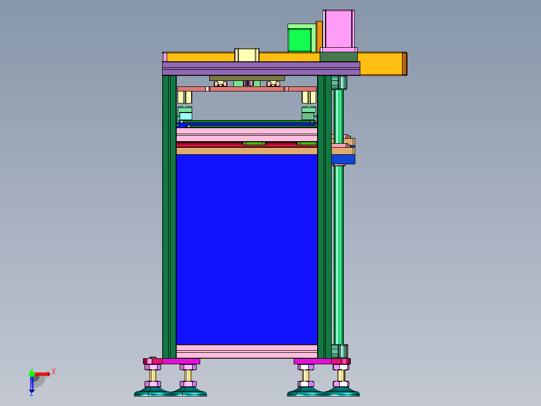 堆叠料盘零件取料机俯视图