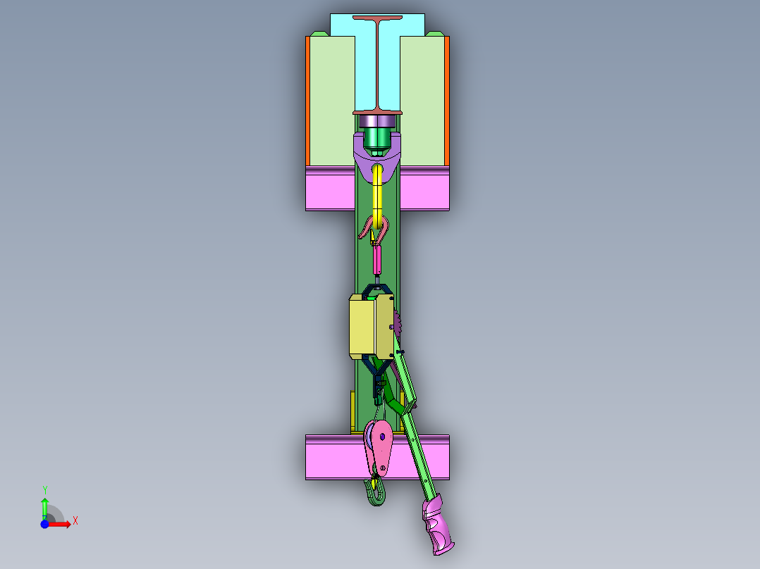 墙壁手动吊挂吊机前视图