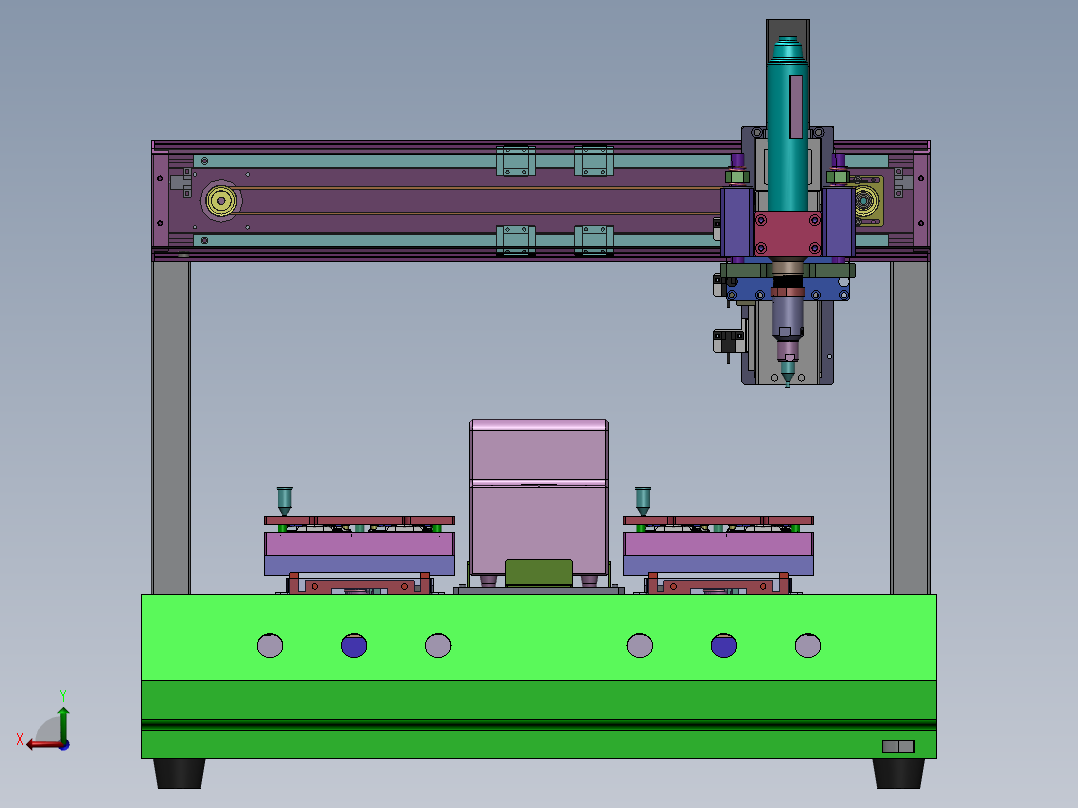 桌面式自动打螺丝机 3D数模非标自动化机械3D图纸后视图