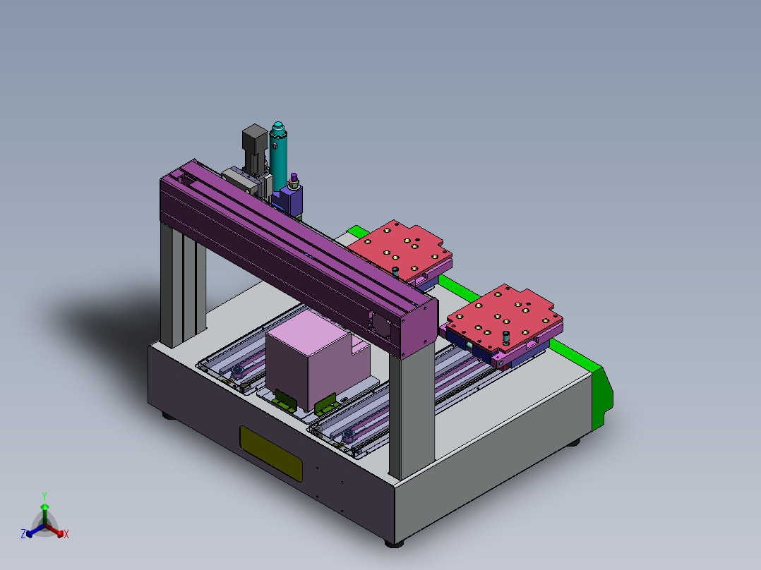 桌面式自动打螺丝机 3D数模非标自动化机械3D图纸正等轴测图