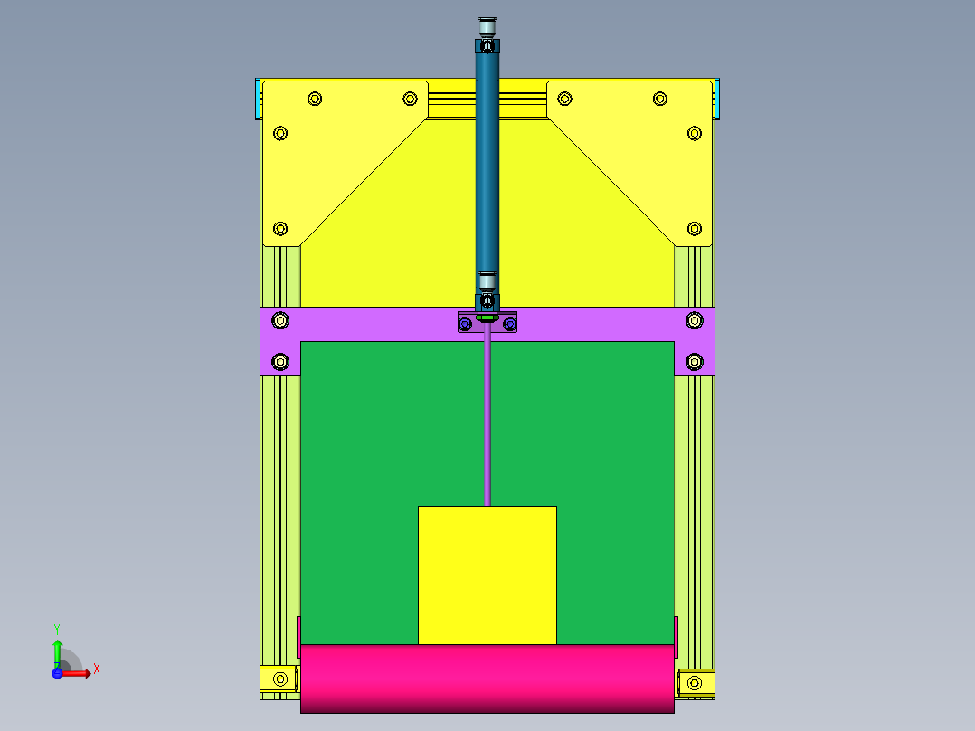 沟槽导轨卷帘门机构前视图