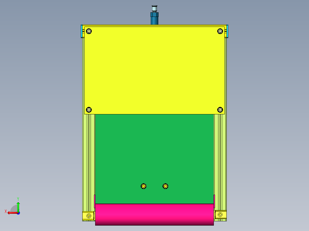 沟槽导轨卷帘门机构后视图