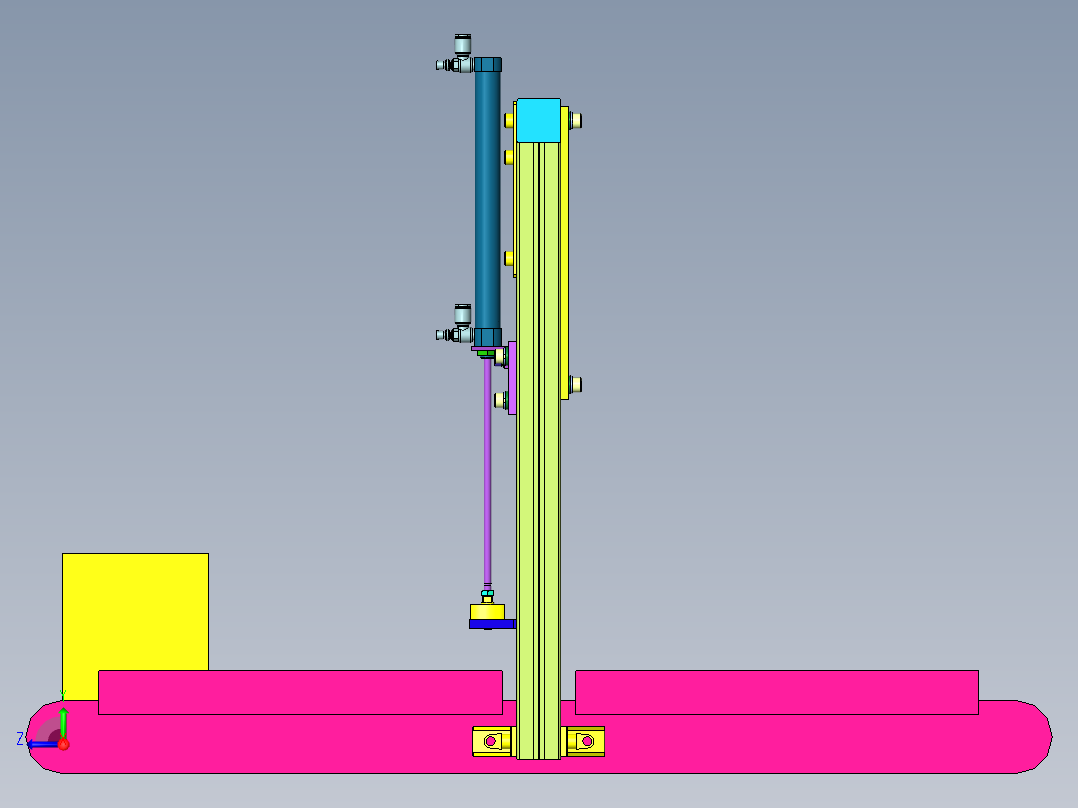 沟槽导轨卷帘门机构右视图