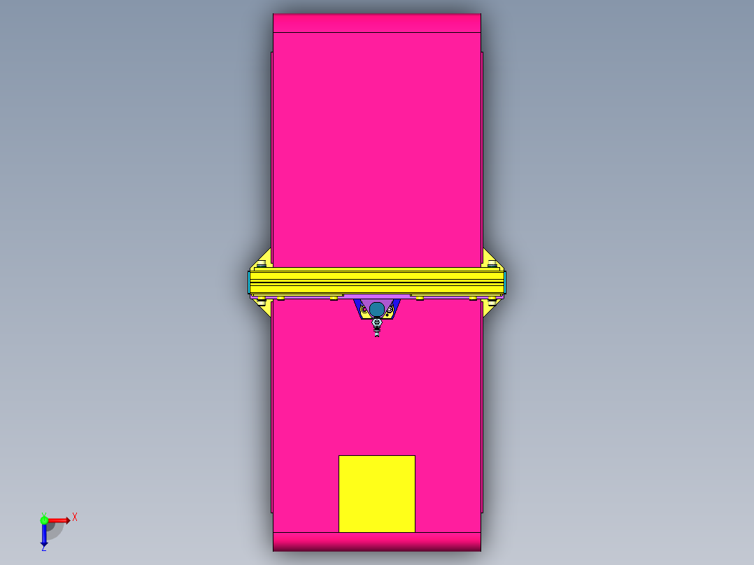 沟槽导轨卷帘门机构俯视图