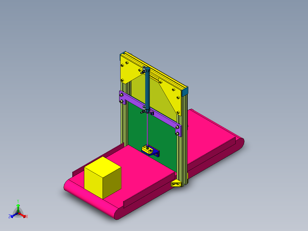 沟槽导轨卷帘门机构正等轴测图