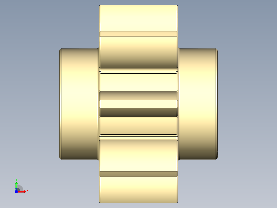 3647 Tan Technic Gear 8 Tooth.STEP前视图